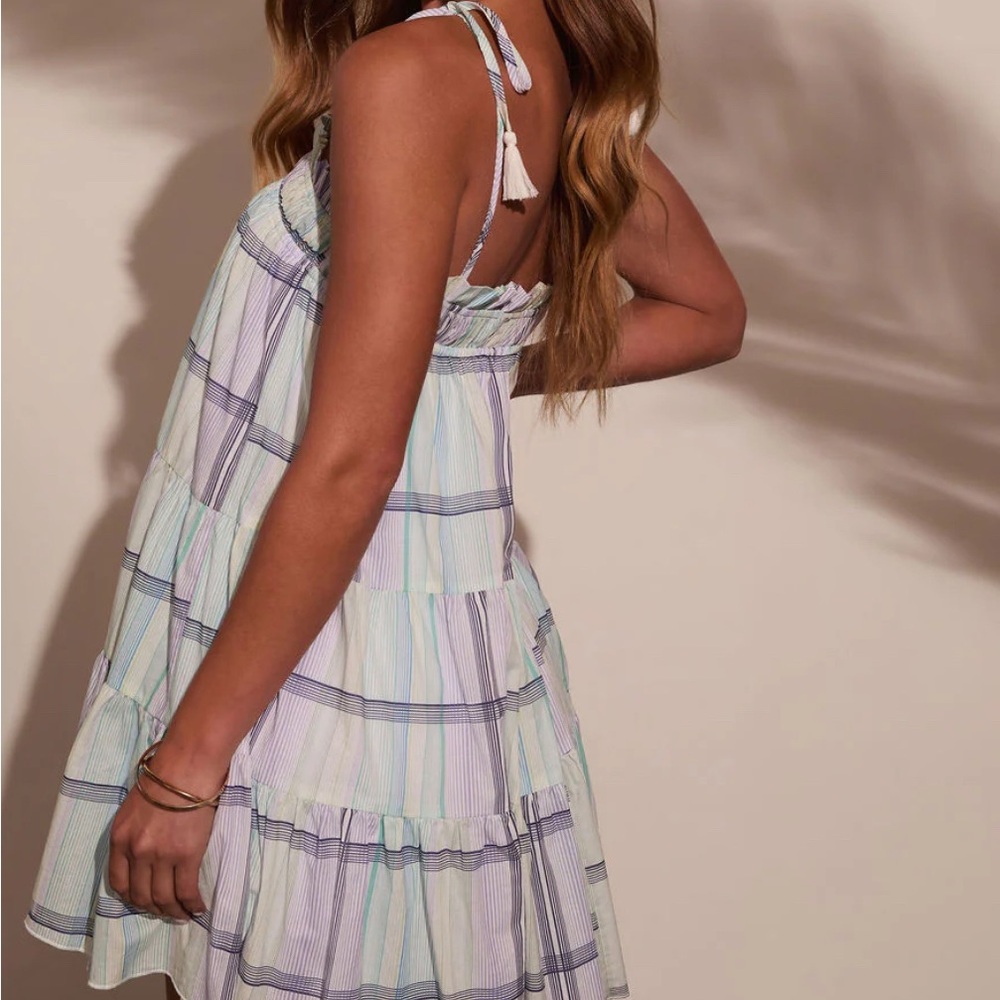 Vici Striped Mini Dress - Purple, Blue, White